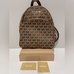 Michael Kors Brown Logo Backpack